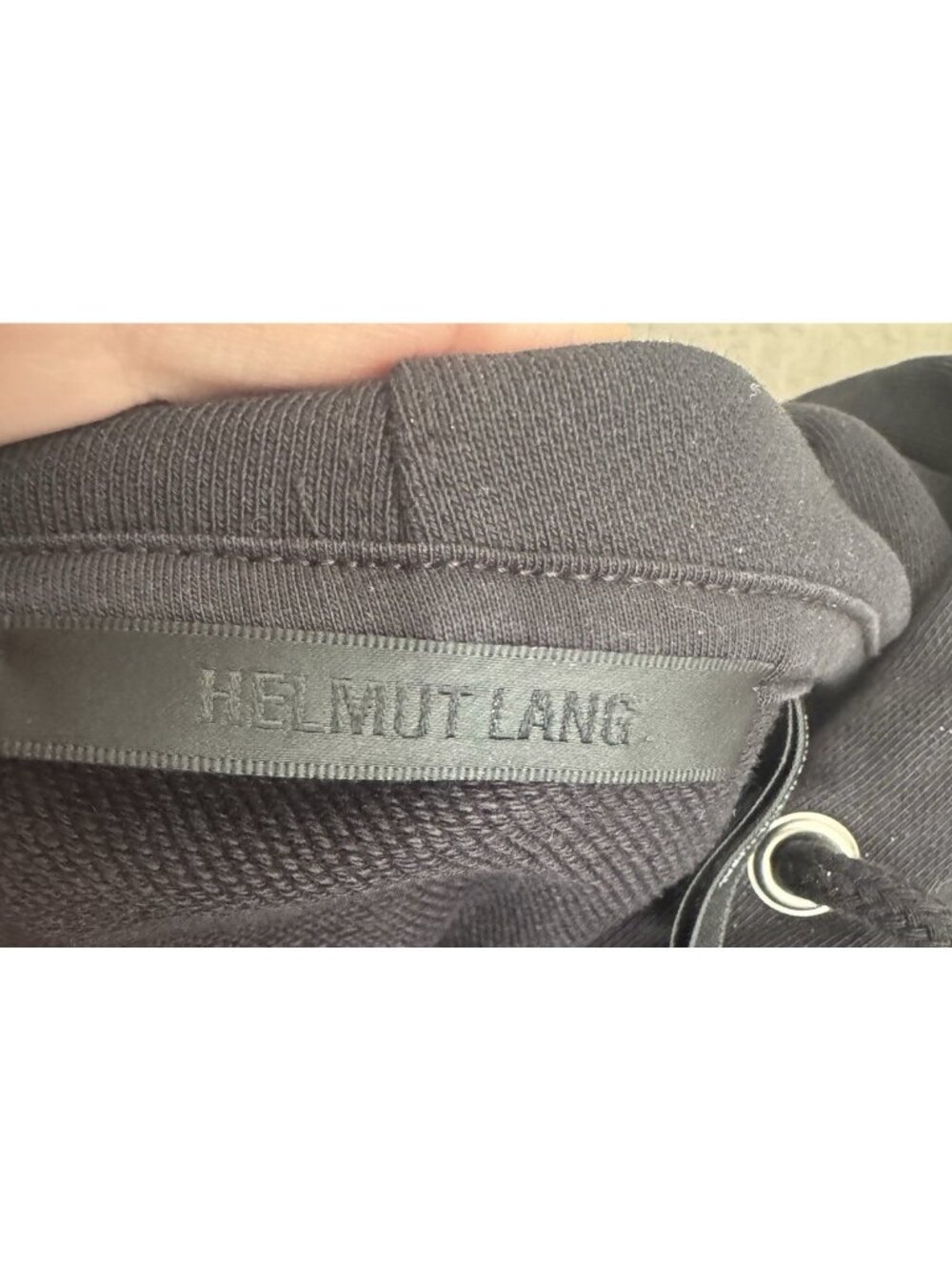 Helmut Lang Black Spell Out Hoodie Men XXL Designer Streetwear Logo - Picture 9 of 10